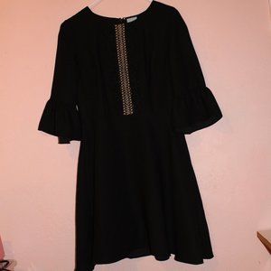 Black Bell-Sleeve Dress